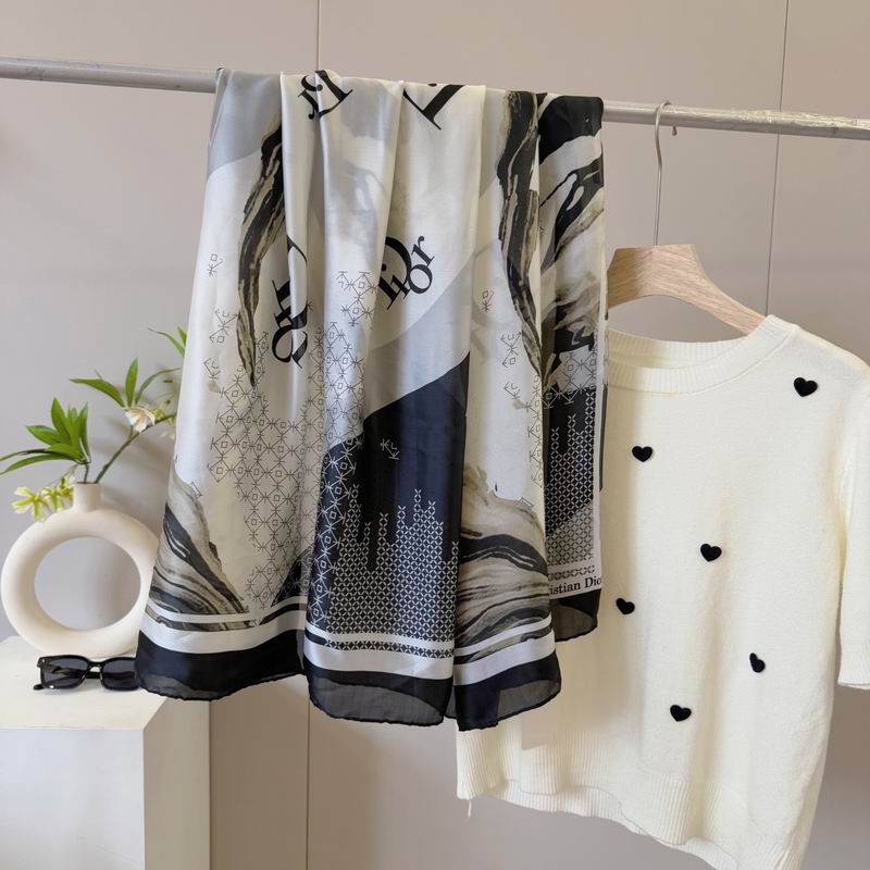 Dior silk scarf 90-180cm E37 (19)