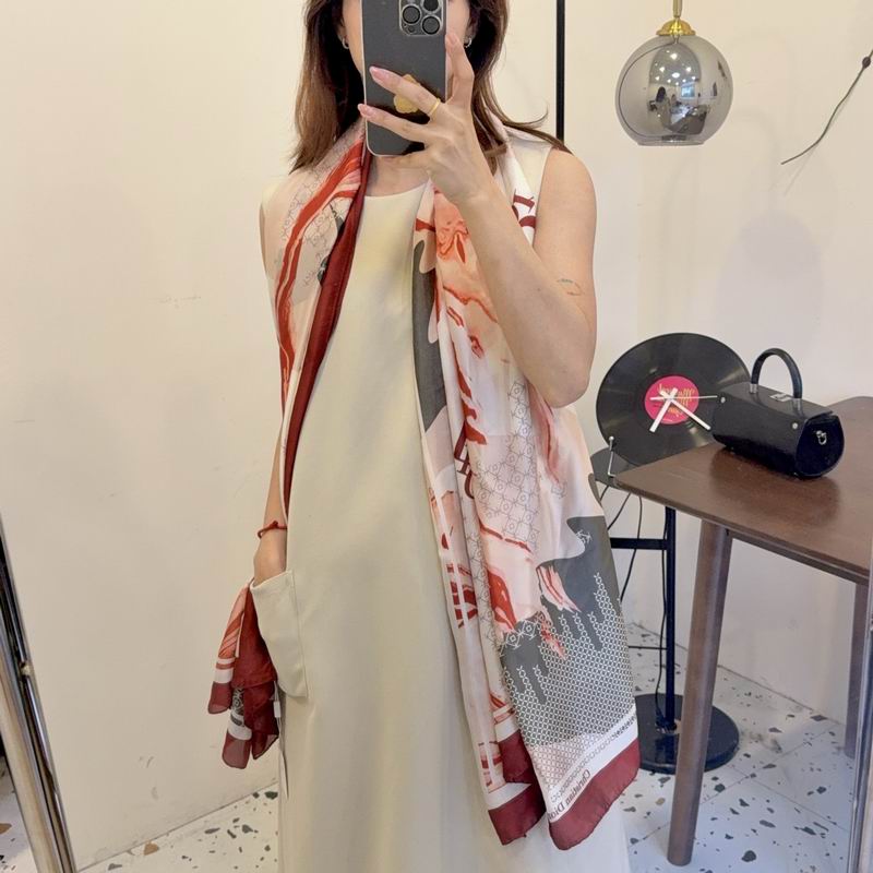 Dior silk scarf 90-180cm E37 (2)