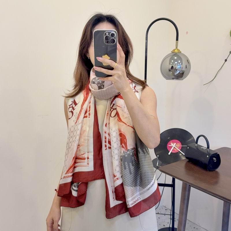Dior silk scarf 90-180cm E37 (3)