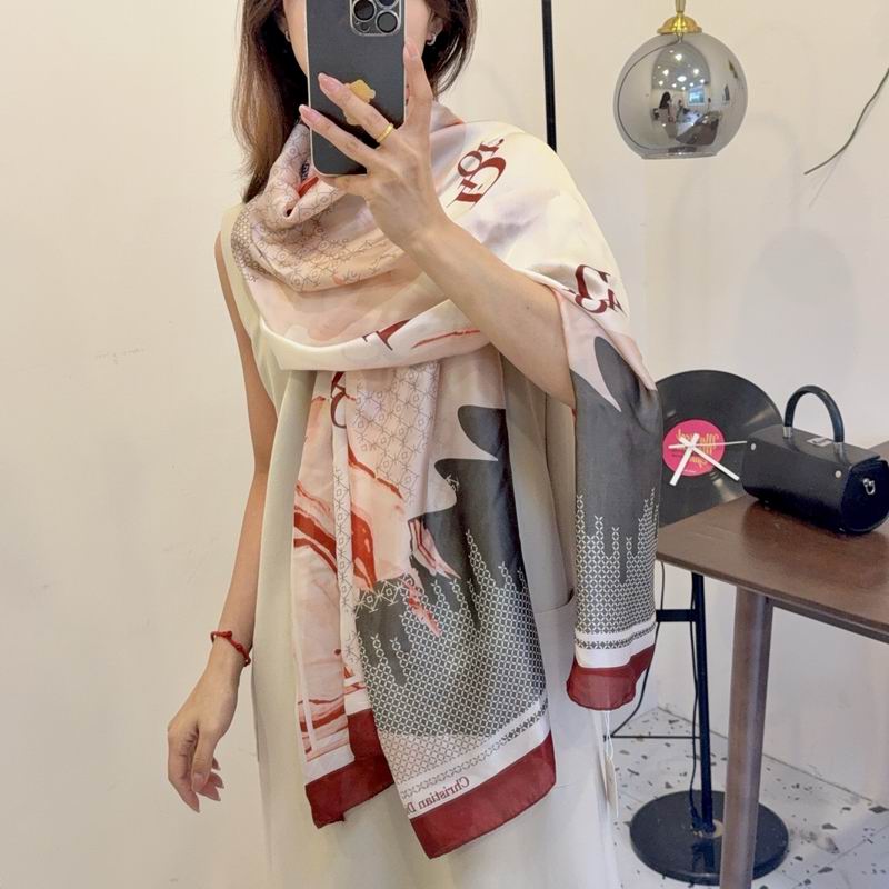 Dior silk scarf 90-180cm E37 (4)