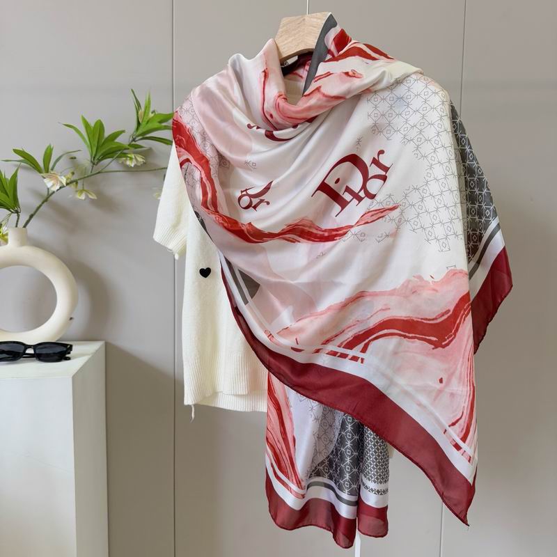 Dior silk scarf 90-180cm E37 (5)