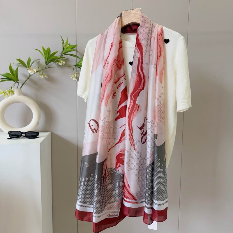 Dior silk scarf 90-180cm E37 (6)