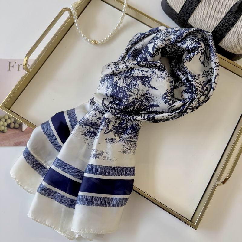 Dior silk scarf 90-180cm E48 (12)
