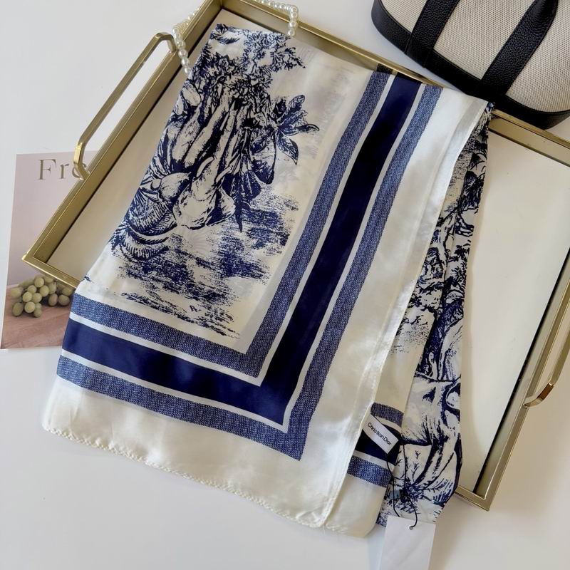 Dior silk scarf 90-180cm E48 (13)