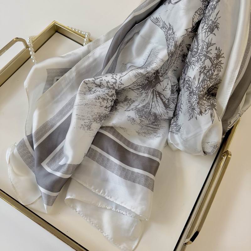 Dior silk scarf 90-180cm E48 (16)