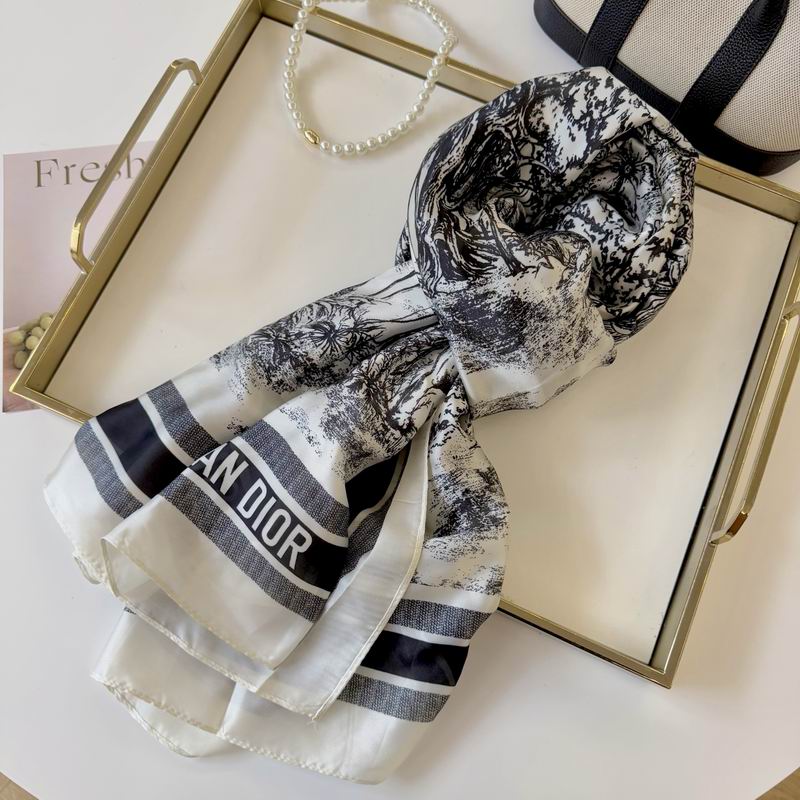 Dior silk scarf 90-180cm E48 (2)