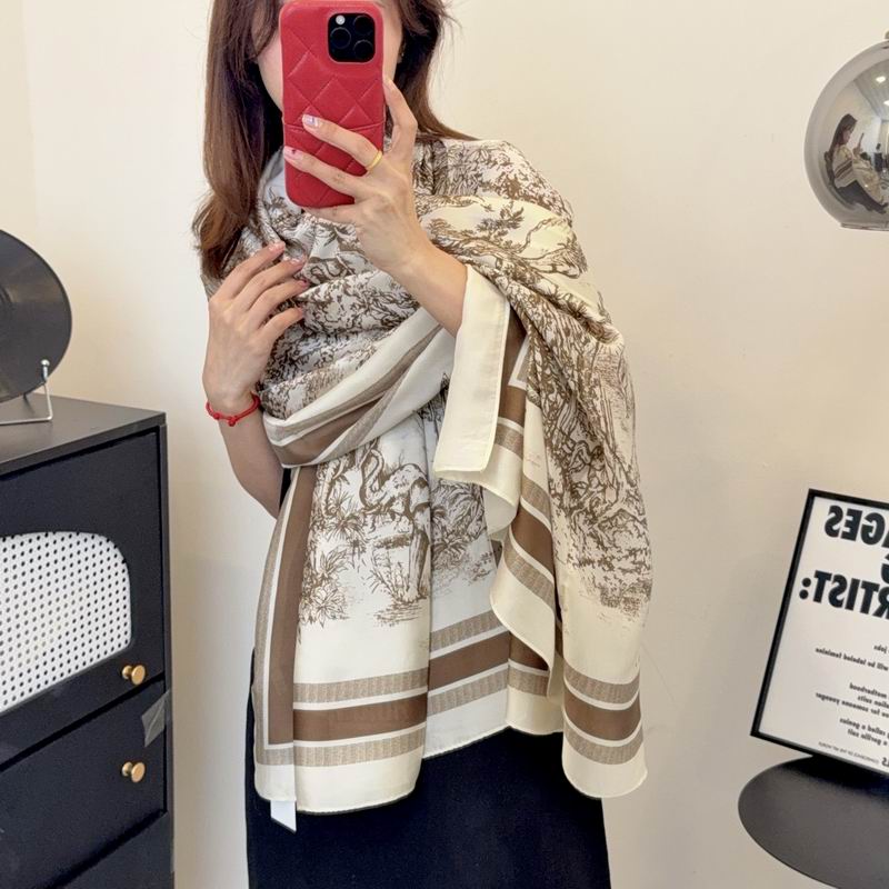 Dior silk scarf 90-180cm E48 (21)