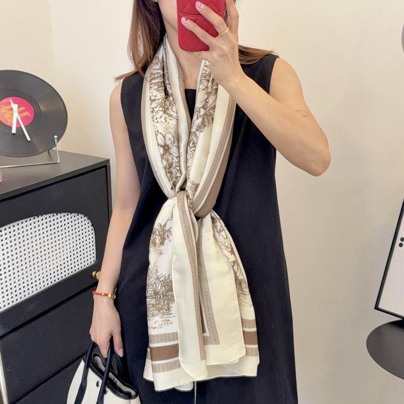Dior silk scarf 90-180cm E48 (23)
