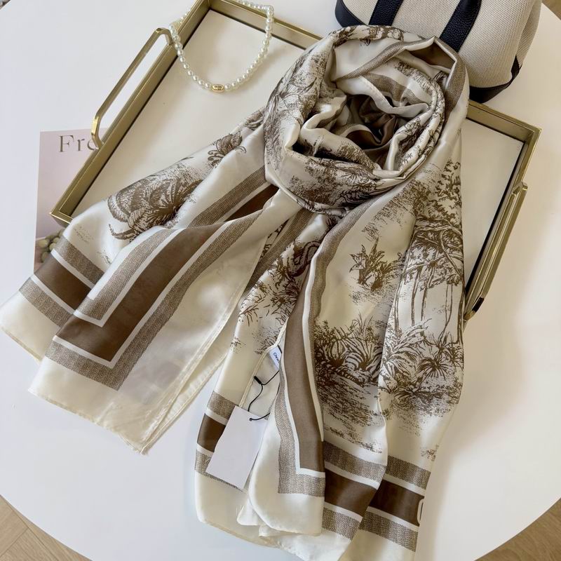 Dior silk scarf 90-180cm E48 (24)