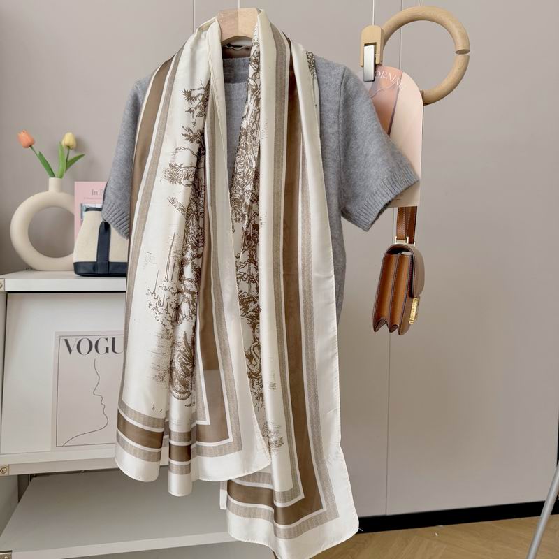 Dior silk scarf 90-180cm E48 (26)