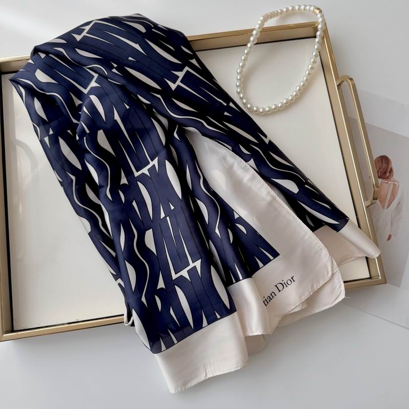 Dior silk scarf 90-180cm E50 (12)