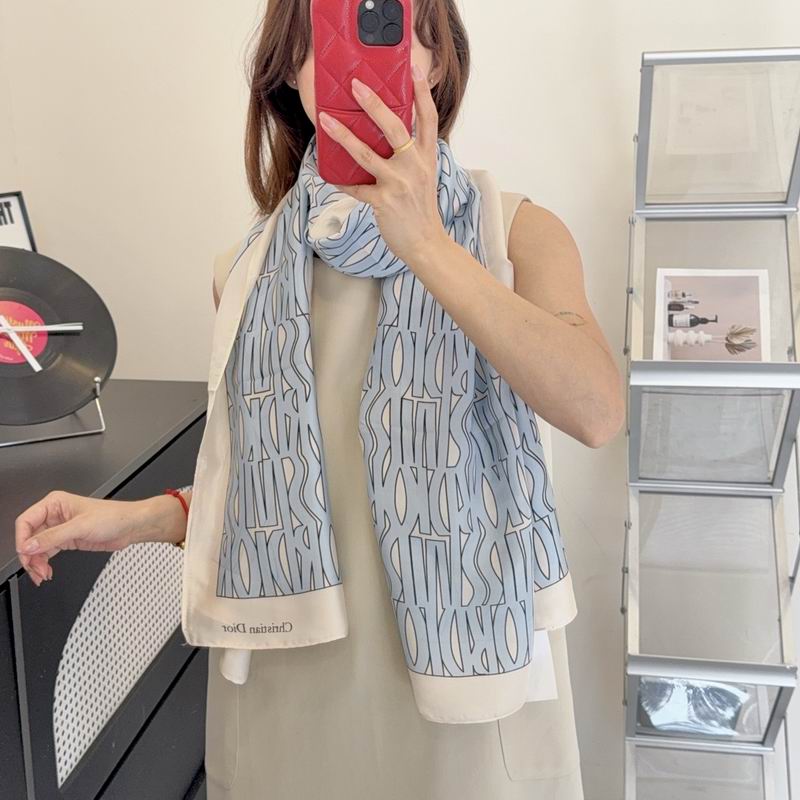 Dior silk scarf 90-180cm E50 (18)