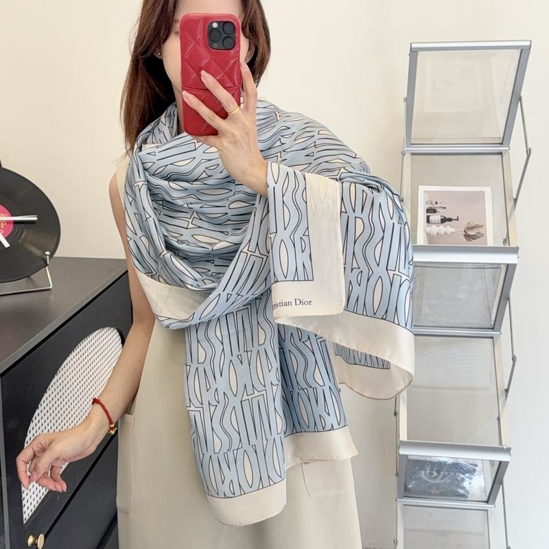 Dior silk scarf 90-180cm E50 (19)
