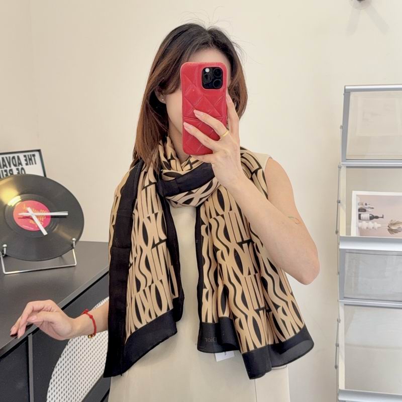 Dior silk scarf 90-180cm E50 (23)