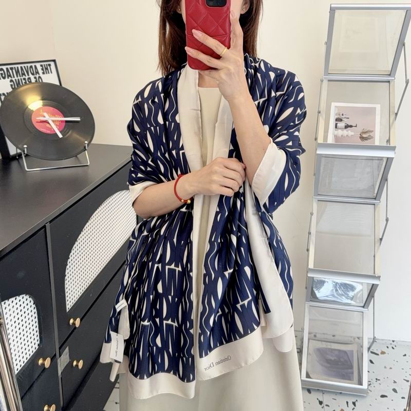 Dior silk scarf 90-180cm E50 (8)