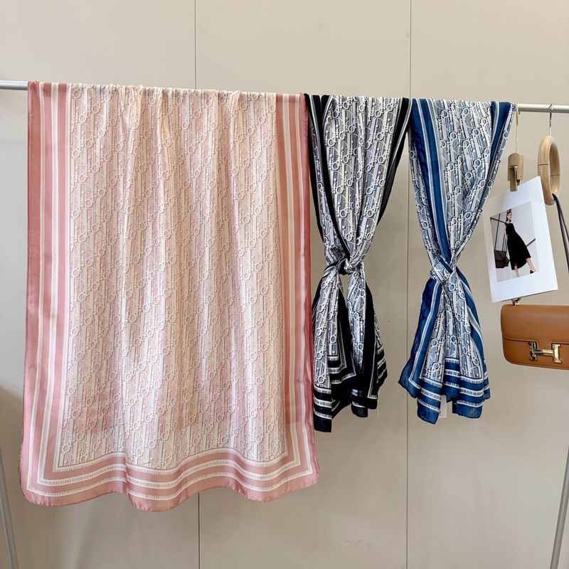 Dior silk scarf 90-180cm E54 (1)