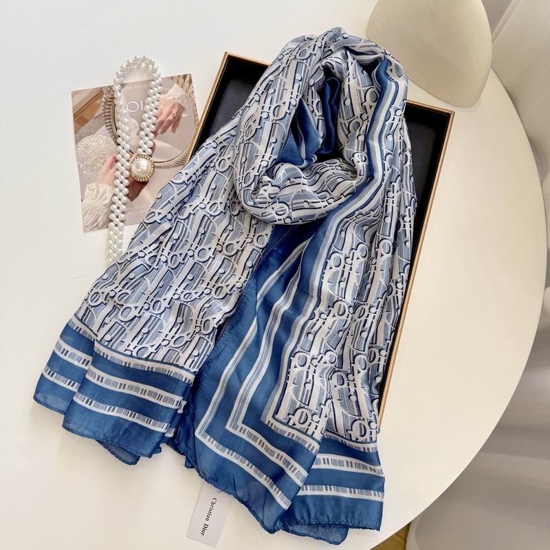 Dior silk scarf 90-180cm E54 (14)