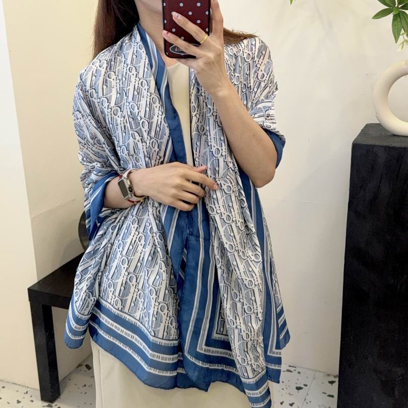 Dior silk scarf 90-180cm E54 (17)
