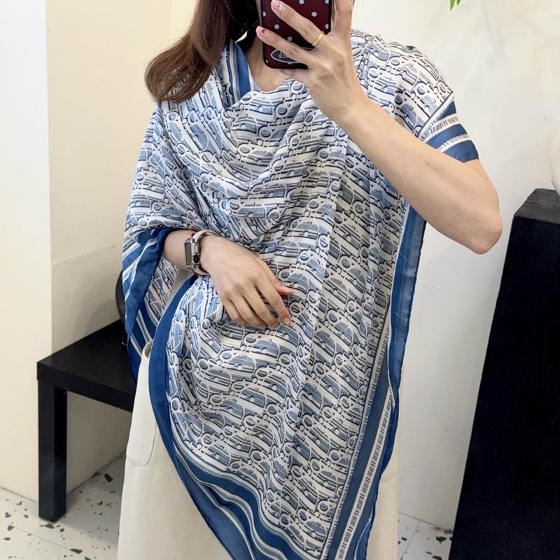Dior silk scarf 90-180cm E54 (18)