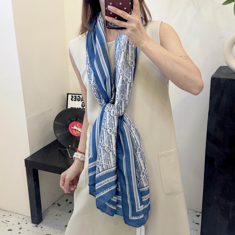 Dior silk scarf 90-180cm E54 (19)