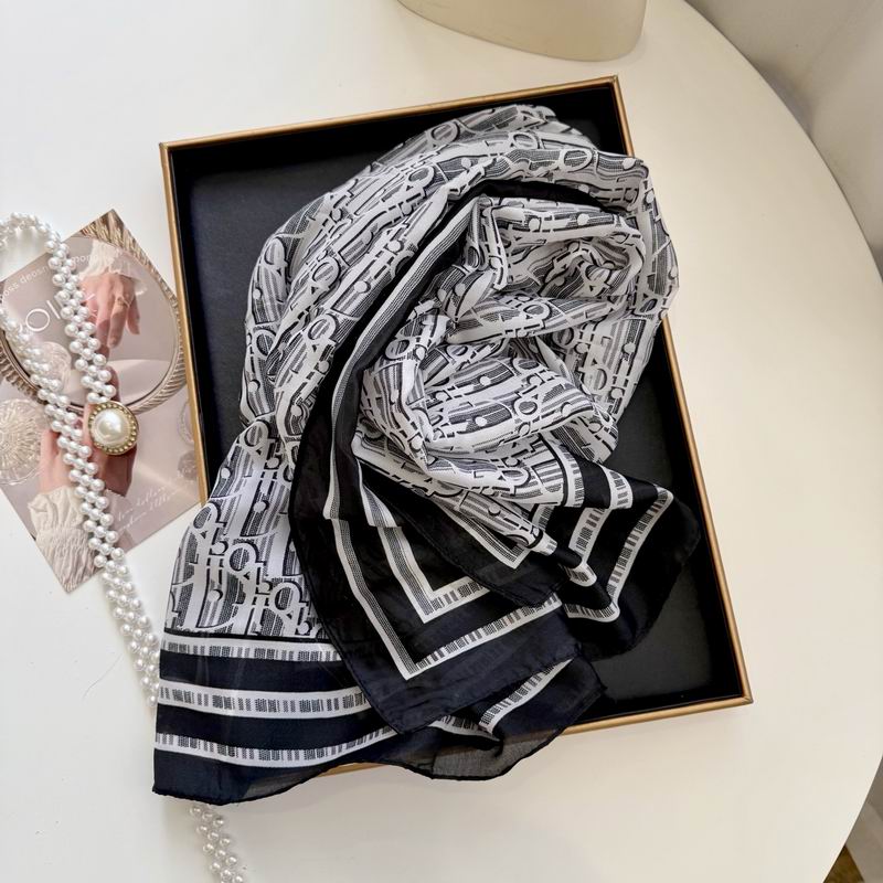 Dior silk scarf 90-180cm E54 (3)