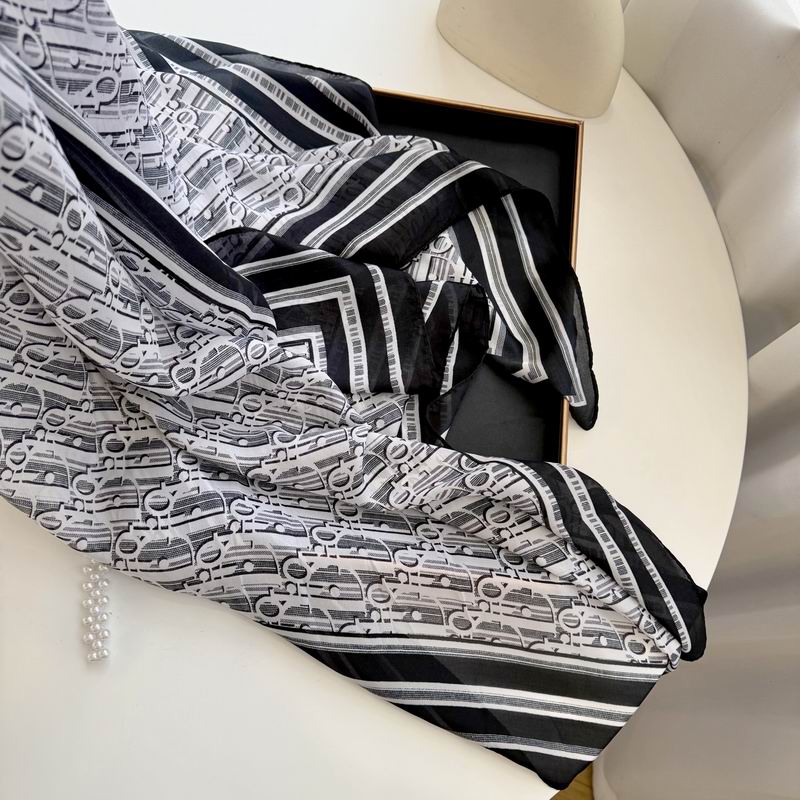 Dior silk scarf 90-180cm E54 (4)