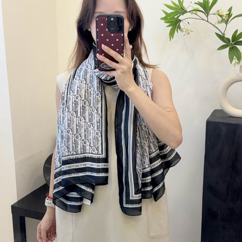 Dior silk scarf 90-180cm E54 (5)