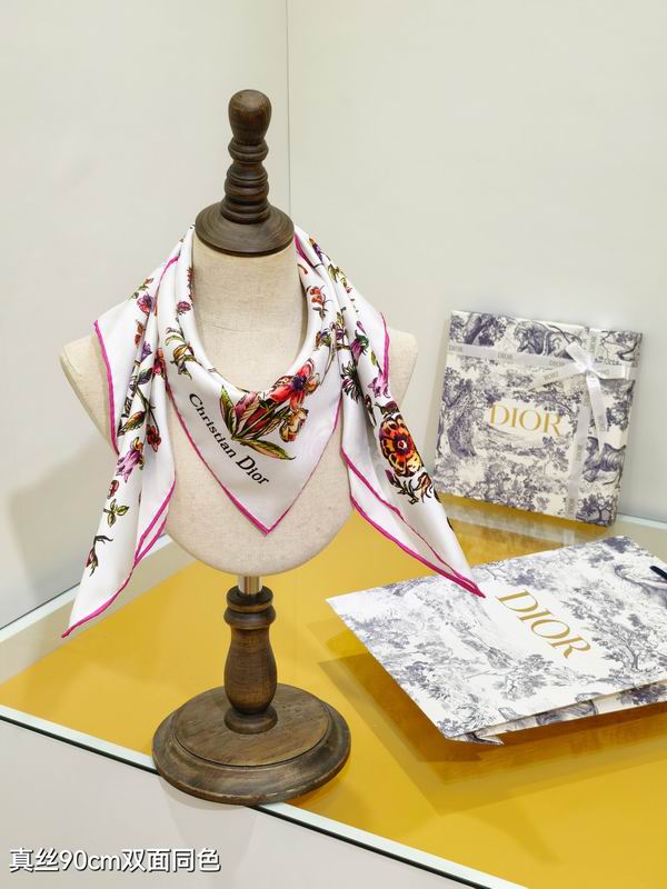 Dior silk scarf 90X90cm E02 (11)