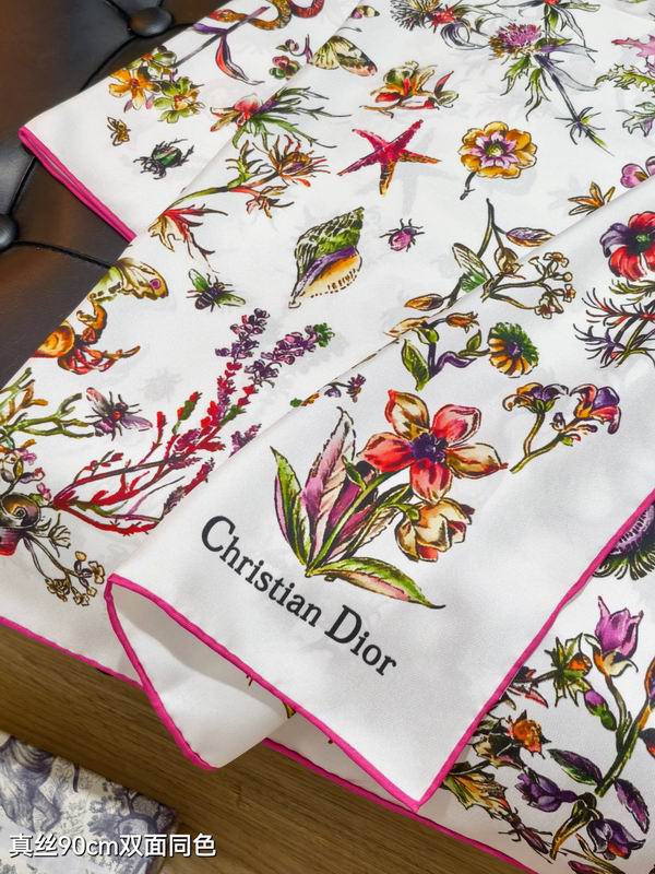 Dior silk scarf 90X90cm E02 (14)