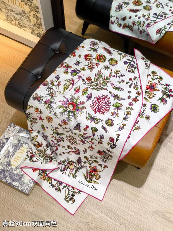 Dior silk scarf 90X90cm E02 (15)