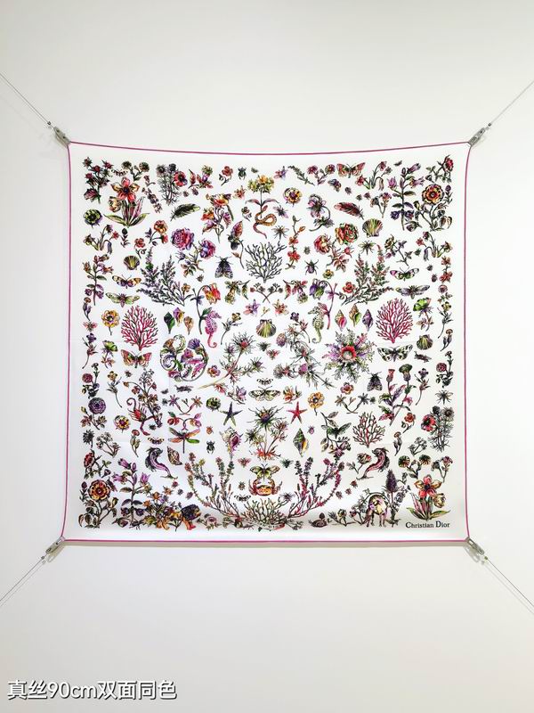 Dior silk scarf 90X90cm E02 (17)
