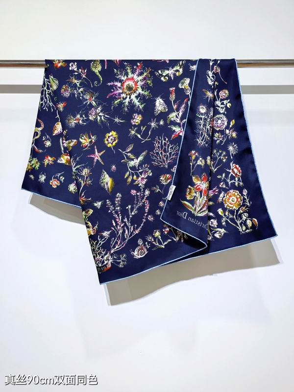 Dior silk scarf 90X90cm E02 (4)