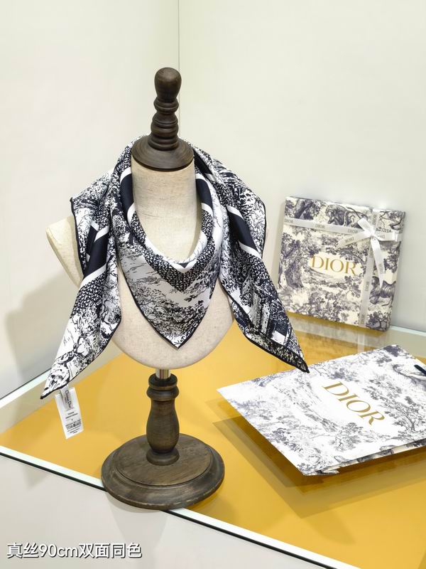 Dior silk scarf 90X90cm E16 (14)