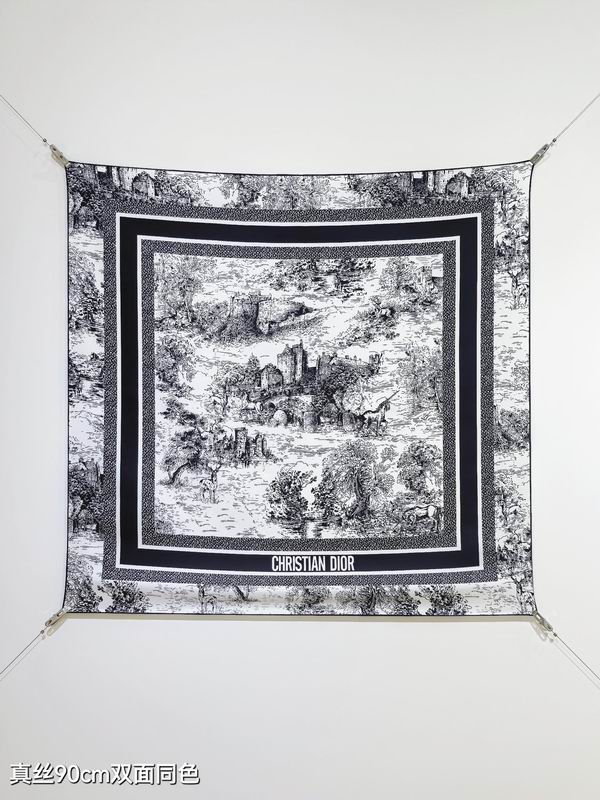 Dior silk scarf 90X90cm E16 (20)