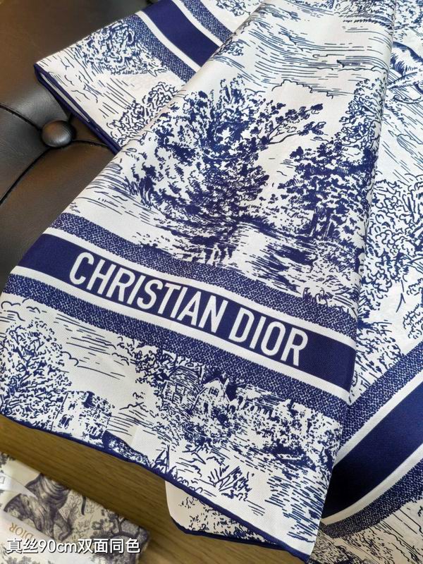 Dior silk scarf 90X90cm E16 (6)