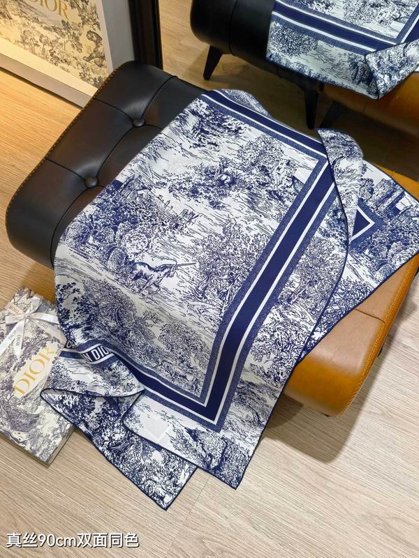 Dior silk scarf 90X90cm E16 (7)