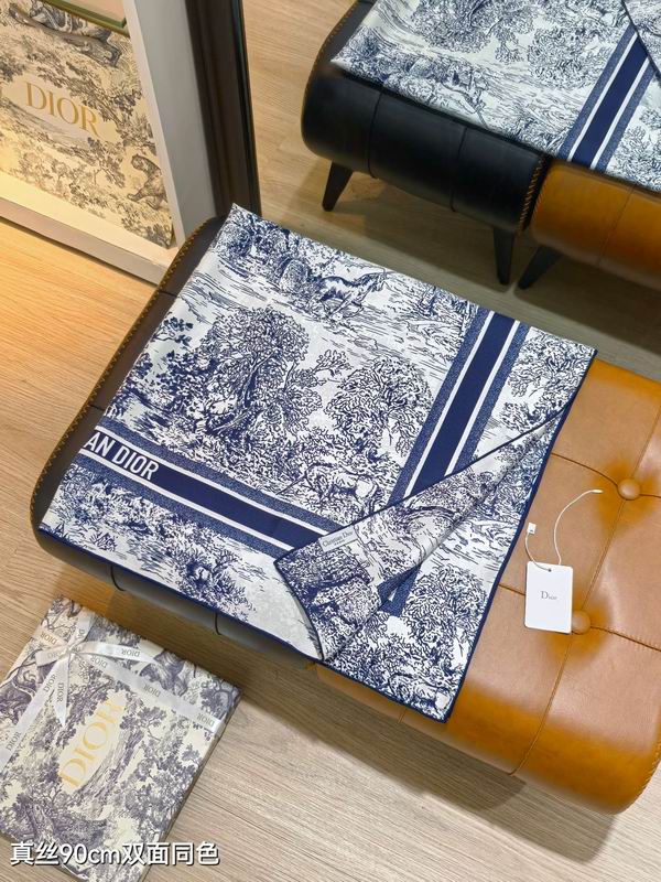 Dior silk scarf 90X90cm E16 (8)