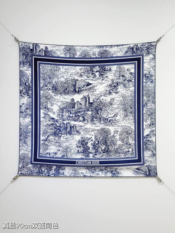 Dior silk scarf 90X90cm E16 (9)