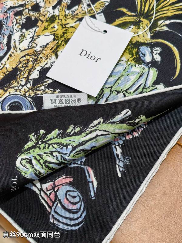 Dior silk scarf 90X90cm E20 (15)