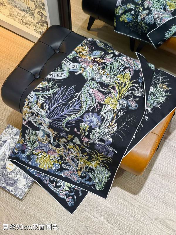 Dior silk scarf 90X90cm E20 (17)
