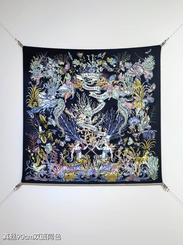 Dior silk scarf 90X90cm E20 (19)