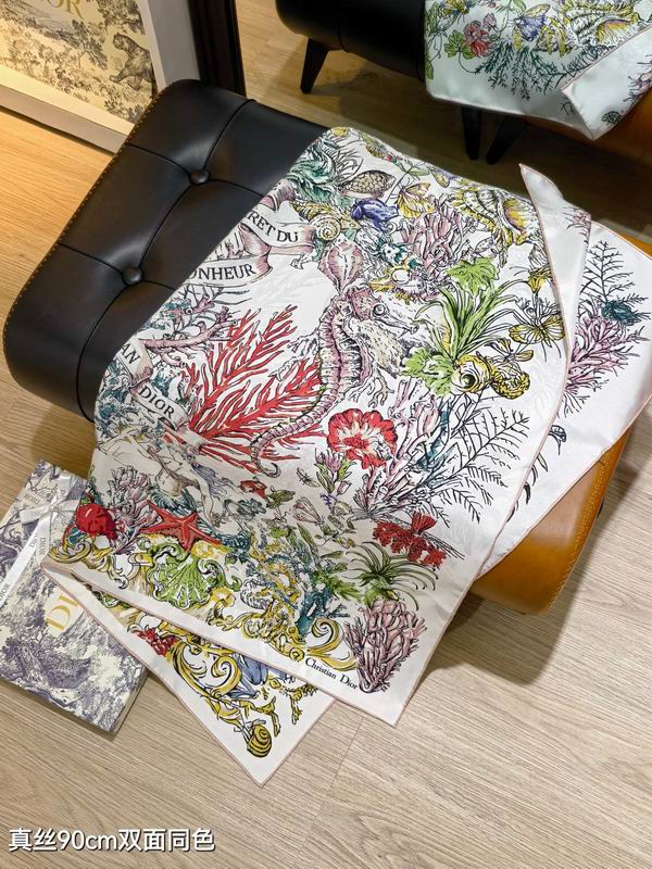 Dior silk scarf 90X90cm E20 (25)