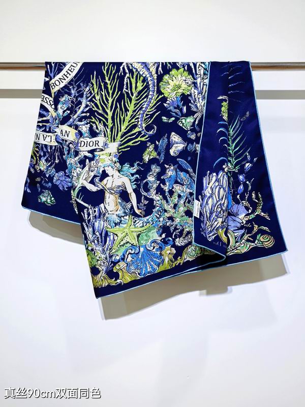 Dior silk scarf 90X90cm E20 (3)