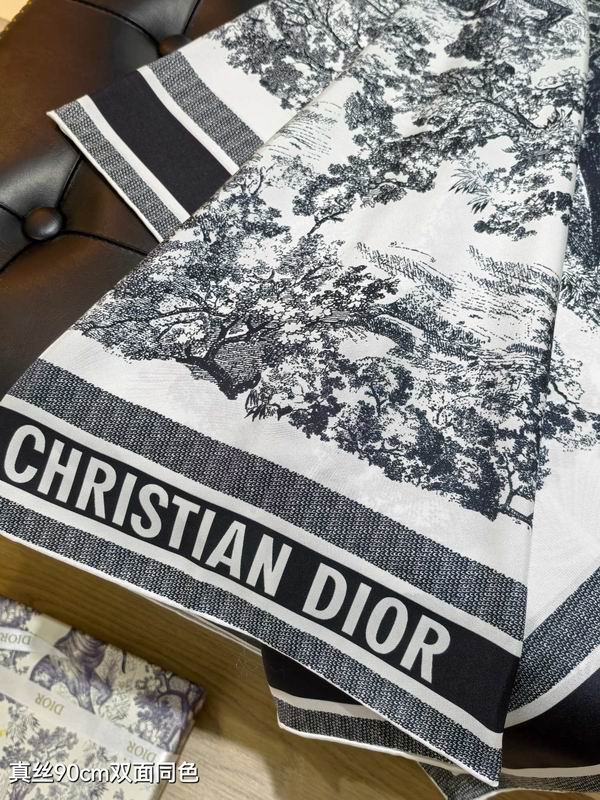 Dior silk scarf 90X90cm E23 (4)