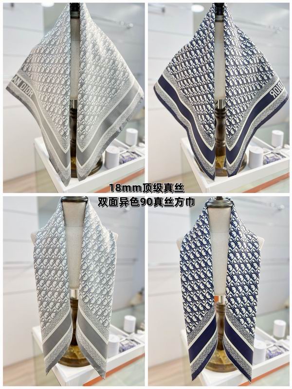 Dior silk scarf 90X90cm E43 (24)