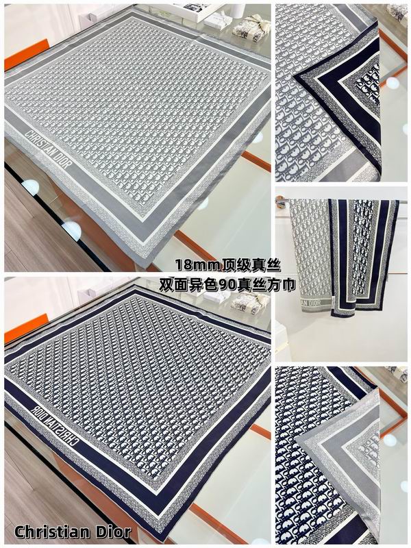 Dior silk scarf 90X90cm E43 (27)