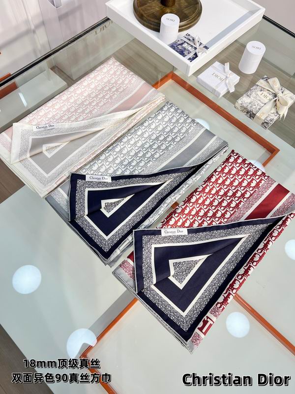 Dior silk scarf 90X90cm E43 (8)