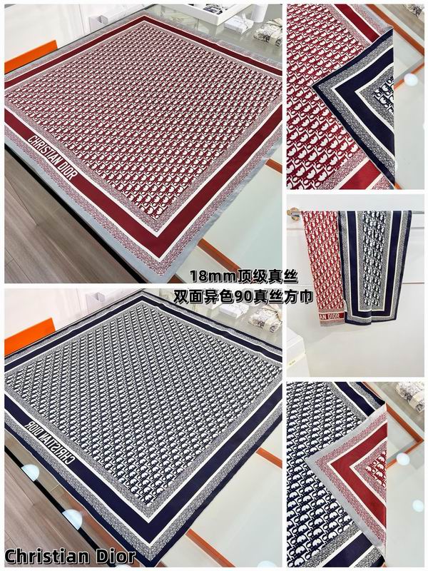 Dior silk scarf 90X90cm E43 (9)