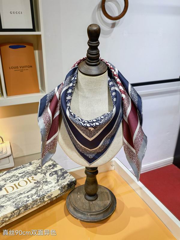Dior silk scarf 90X90cm E50 (10)
