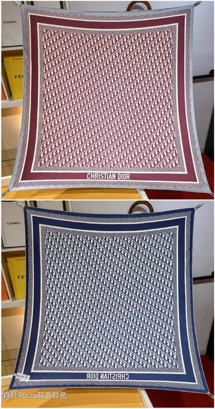 Dior silk scarf 90X90cm E50 (16)